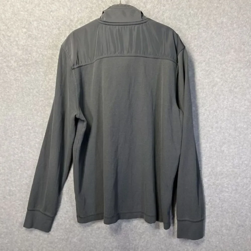 BANANA REPUBLIC 1/4 Zip Collared Gray Pullover Thermal Shirt Long Sleeve Mens XL